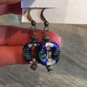 Brass 1.5 inch Oriental Dangle Earrings